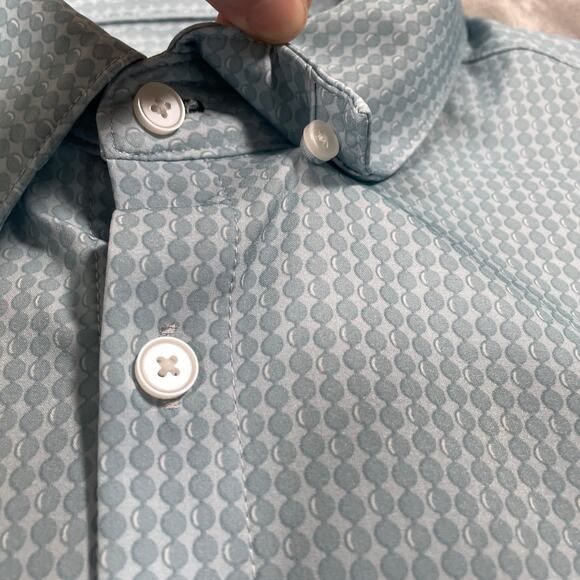Mizzen Main Leeward Shirt XL Blue Button Down Stretch Performance Office Casual - Picture 7 of 9